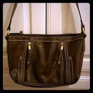 Liz &Co  shiny Brown Handbag.